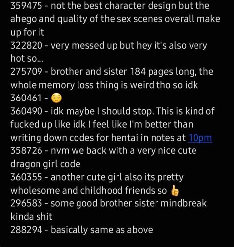 List of Codes : r/nhentai .